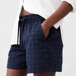 NWOT Banana Republic Factory EYELET BOXER SHORT Size S Preppy Navy